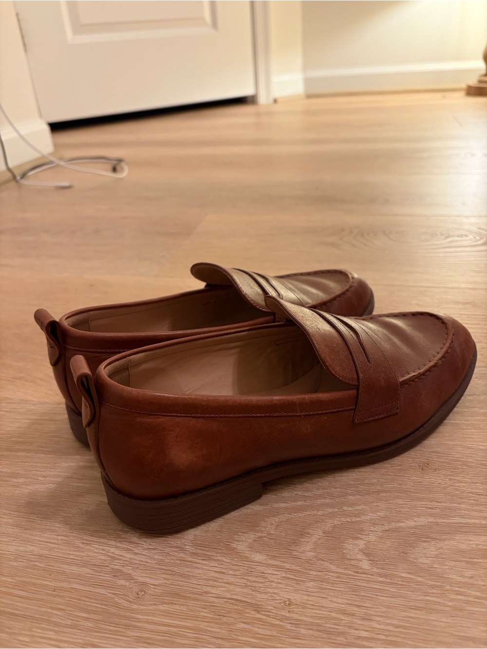 Cole Haan Women's Chestnut Brown Leather Penny Loafers